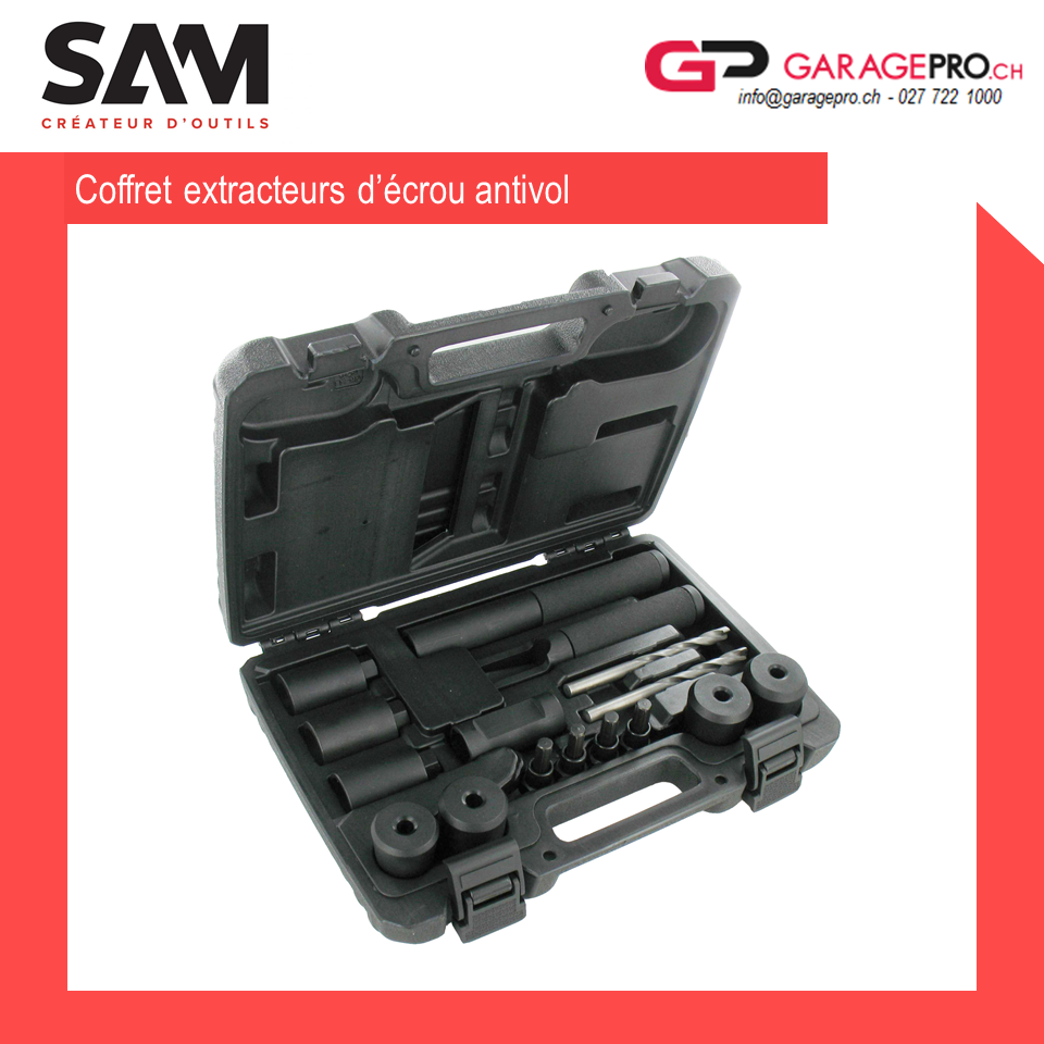 GaragePRO  Set extracteur d'écrous antivol SAM