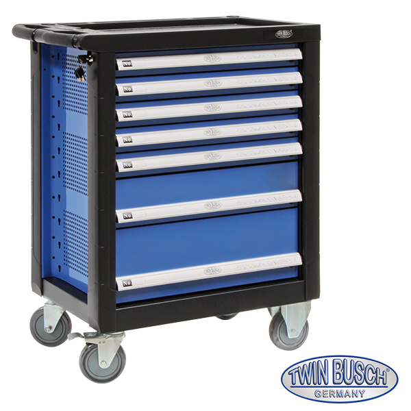 Filled tool trolley with 7 drawers