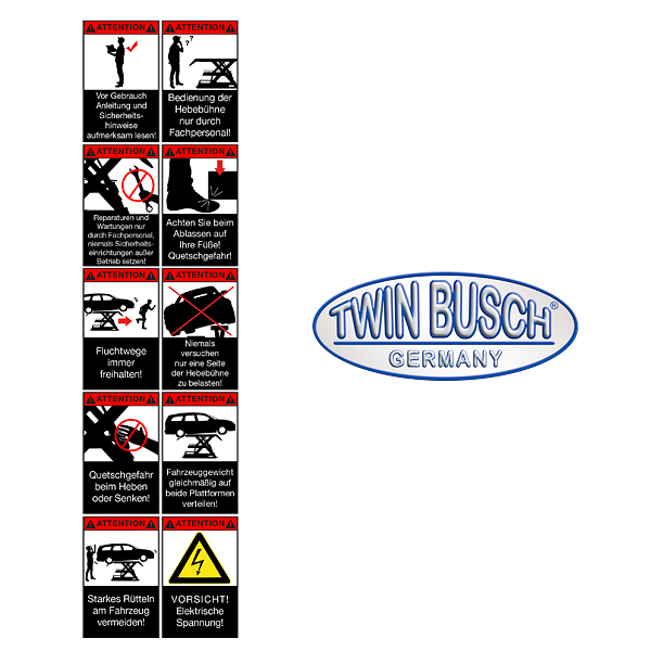 Autocollant Avertissements pour TWS3-10E