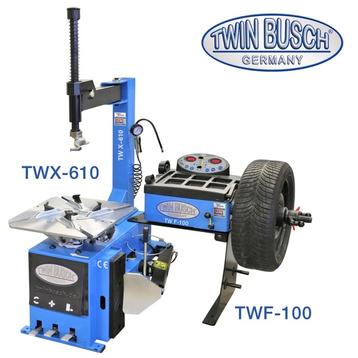 [TWX610-TWF100] Kit combiné :  Démonte-pneus TWX-610 et équilibreuse de roues manuelle - Semi-automatique TWF-100