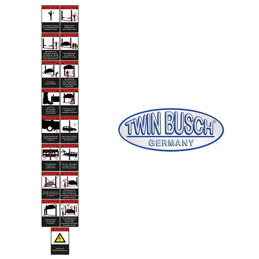 [E-HEB0017-7] Aufkleber Warnhinweise für TW242A-FZ