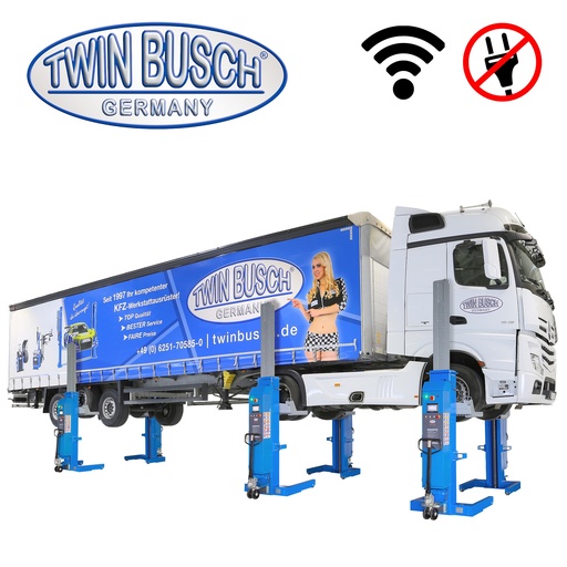 [TW580W-6] LKW Hebebühne Radgreifanlage, Akkubetrieben und kabellos 6er-Set - 48 t - TW580W-6